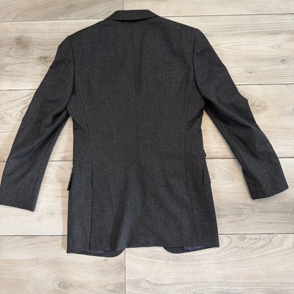 Suit Supply Washington Slim Fit  Jacket Charcoal Grey 100% Wool Super 120 34R